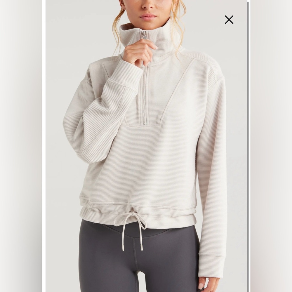Zella Kickback Ottoman Half Zip Pullover, Grey, Size Large - Picture 4 of 14